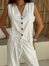 Linen Striped Vest Set